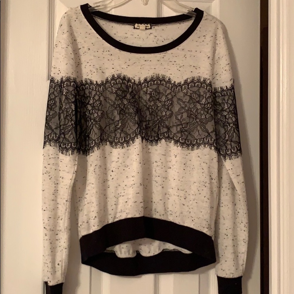 Black and White Lace Top